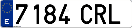 Ejemplo de matrícula de coche ordinaria 7184 CRL