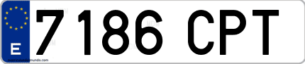 Ejemplo de matrícula de coche ordinaria 7186 CPT