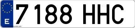 Ejemplo de matrícula española 7188 HHC