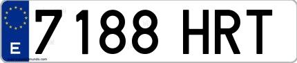 Ejemplo de matrícula española 7188 HRT