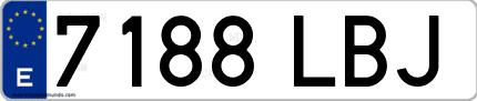 Ejemplo de matrícula de coche ordinaria 7188 LBJ