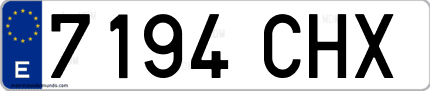 Ejemplo de matrícula de coche ordinaria 7194 CHX
