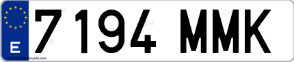 Ejemplo de matrícula de coche ordinaria 7194 MMK