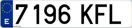 Ejemplo de matrícula de coche ordinaria 7196 KFL