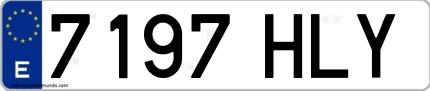 Ejemplo de matrícula española 7197 HLY