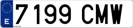 Ejemplo de matrícula española 7199 CMW