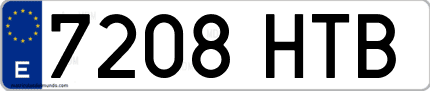 Ejemplo de matrícula de coche ordinaria 7208 HTB
