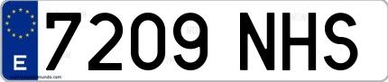 Ejemplo de matrícula española 7209 NHS