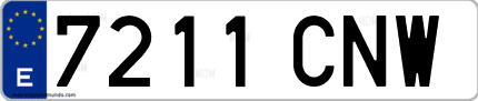 Ejemplo de matrícula de coche ordinaria 7211 CNW