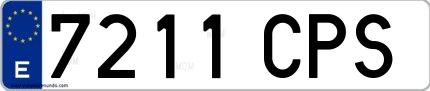 Ejemplo de matrícula española 7211 CPS