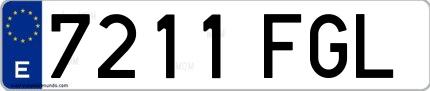 Ejemplo de matrícula española 7211 FGL