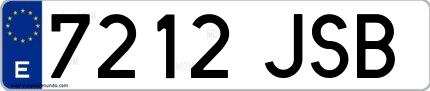 Ejemplo de matrícula española 7212 JSB