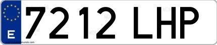Ejemplo de matrícula española 7212 LHP