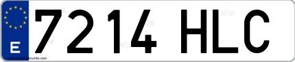 Ejemplo de matrícula española 7214 HLC