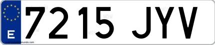 Ejemplo de matrícula española 7215 JYV
