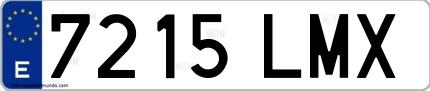 Ejemplo de matrícula española 7215 LMX