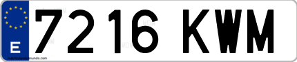Ejemplo de matrícula de coche ordinaria 7216 KWM