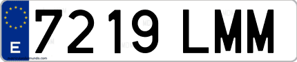 Ejemplo de matrícula de coche ordinaria 7219 LMM