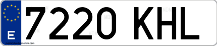 Ejemplo de matrícula de coche ordinaria 7220 KHL
