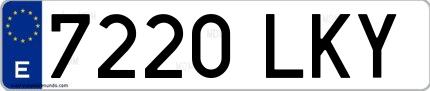 Ejemplo de matrícula española 7220 LKY