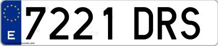 Ejemplo de matrícula española 7221 DRS