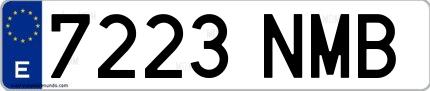 Ejemplo de matrícula española 7223 NMB