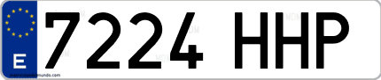 Ejemplo de matrícula de coche ordinaria 7224 HHP