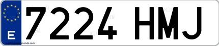 Ejemplo de matrícula española 7224 HMJ