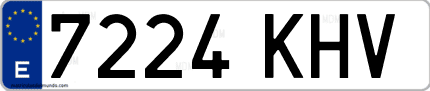 Ejemplo de matrícula de coche ordinaria 7224 KHV