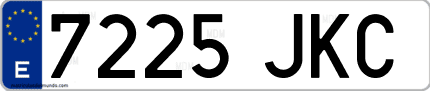 Ejemplo de matrícula de coche ordinaria 7225 JKC