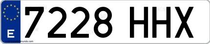 Ejemplo de matrícula española 7228 HHX
