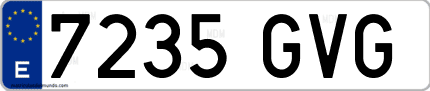 Ejemplo de matrícula de coche ordinaria 7235 GVG