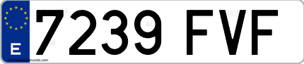 Ejemplo de matrícula de coche ordinaria 7239 FVF