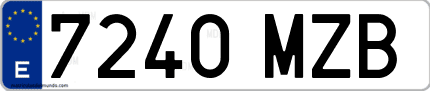 Ejemplo de matrícula de coche ordinaria 7240 MZB