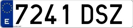 Ejemplo de matrícula española 7241 DSZ