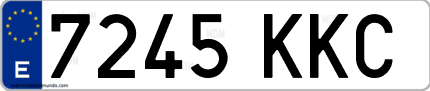 Ejemplo de matrícula de coche ordinaria 7245 KKC