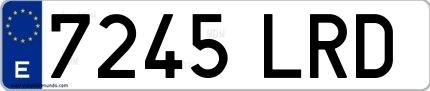 Ejemplo de matrícula española 7245 LRD