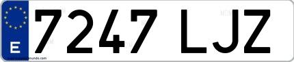 Ejemplo de matrícula española 7247 LJZ