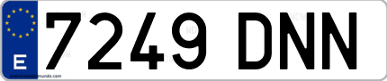 Ejemplo de matrícula de coche ordinaria 7249 DNN