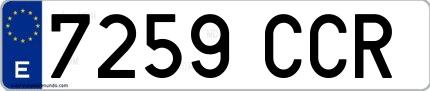 Ejemplo de matrícula española 7259 CCR