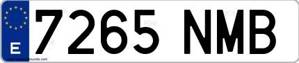 Ejemplo de matrícula española 7265 NMB