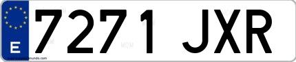 Ejemplo de matrícula española 7271 JXR