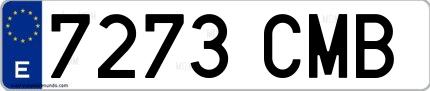 Ejemplo de matrícula española 7273 CMB