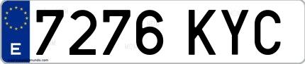 Ejemplo de matrícula española 7276 KYC
