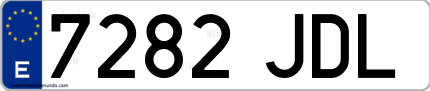 Ejemplo de matrícula de coche ordinaria 7282 JDL