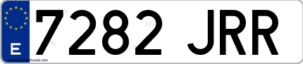 Ejemplo de matrícula de coche ordinaria 7282 JRR