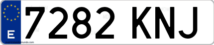 Ejemplo de matrícula de coche ordinaria 7282 KNJ