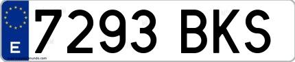 Ejemplo de matrícula española 7293 BKS