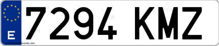 Ejemplo de matrícula de coche ordinaria 7294 KMZ