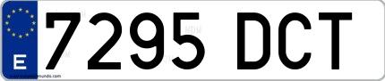 Ejemplo de matrícula española 7295 DCT